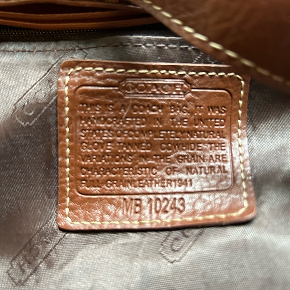 Y2K 2000 Coach Brown Signature Canvas Shoulder Bag with Brass Ring Accent - Picture 10 of 15